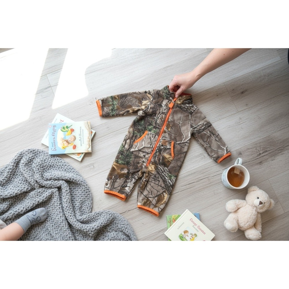 Carhartt Realtree Camo Baby Fleece One Piece 6M Jumpsuit Onesie Cozy Cabincore